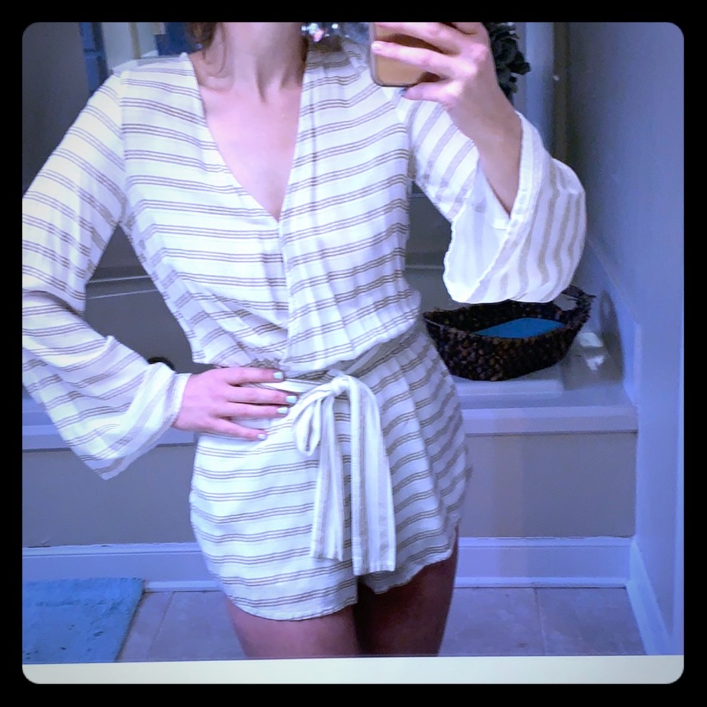 White Long Sleeve Summer Romper
